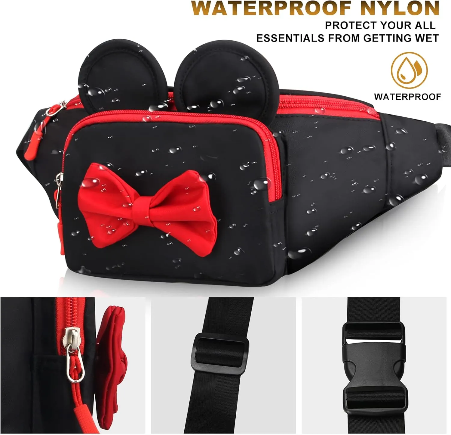 Cute Fanny Pack for Women Girls Crossbody Fanny Bag Belt Bags Teen Girl Travel World Outlet Accessories Cartoon Mouse Cross Body Bag for Trip Essentials Waist Pack Little Kid Outdoor Fanny Pack