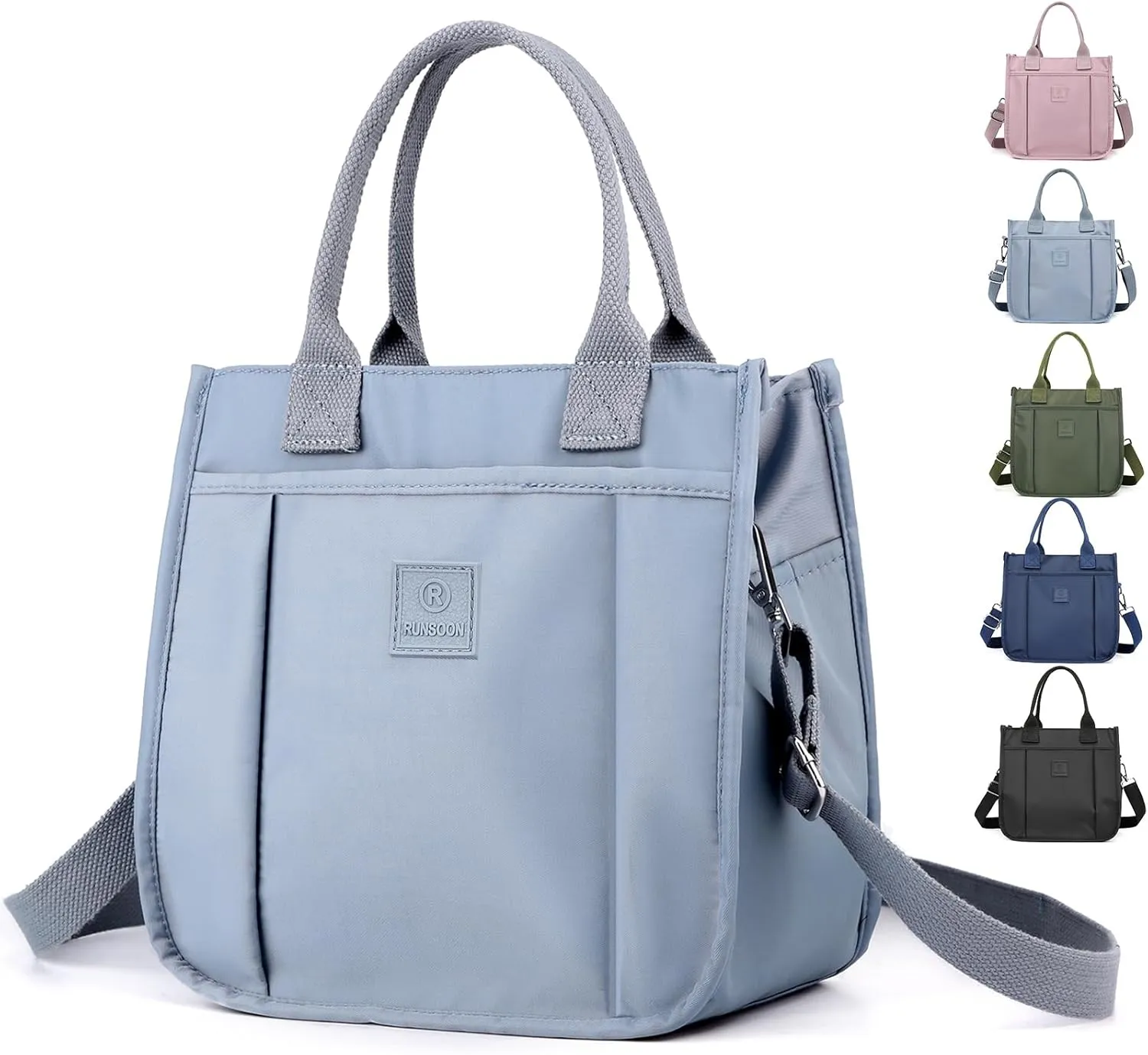 Cute Small Tote Bag for Women with Zipper Multi Pockets, Mini Crossbody Purse Tote Handbags for Work Travel Beach