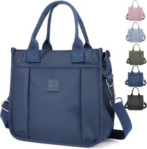 Cute Small Tote Bag for Women with Zipper Multi Pockets, Mini Crossbody Purse Tote Handbags for Work Travel Beach