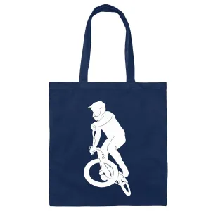 Cyclists Cool Stunt Cycling Gift Design Navy Black Multicolor Canvas Tote Bag