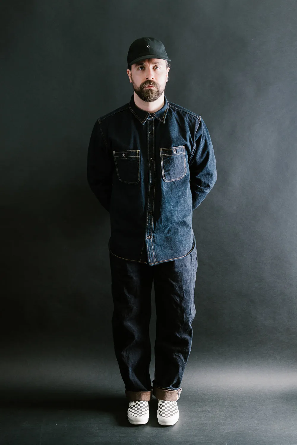 D1879S - 15oz "Natural Indigo x Kakishibu" Aishibuzome Dyed Selvedge - Regular Straight Fit