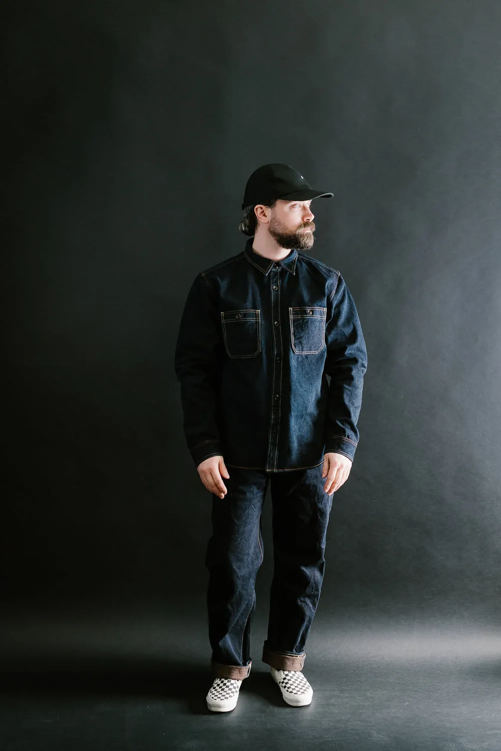 D1879S - 15oz "Natural Indigo x Kakishibu" Aishibuzome Dyed Selvedge - Regular Straight Fit