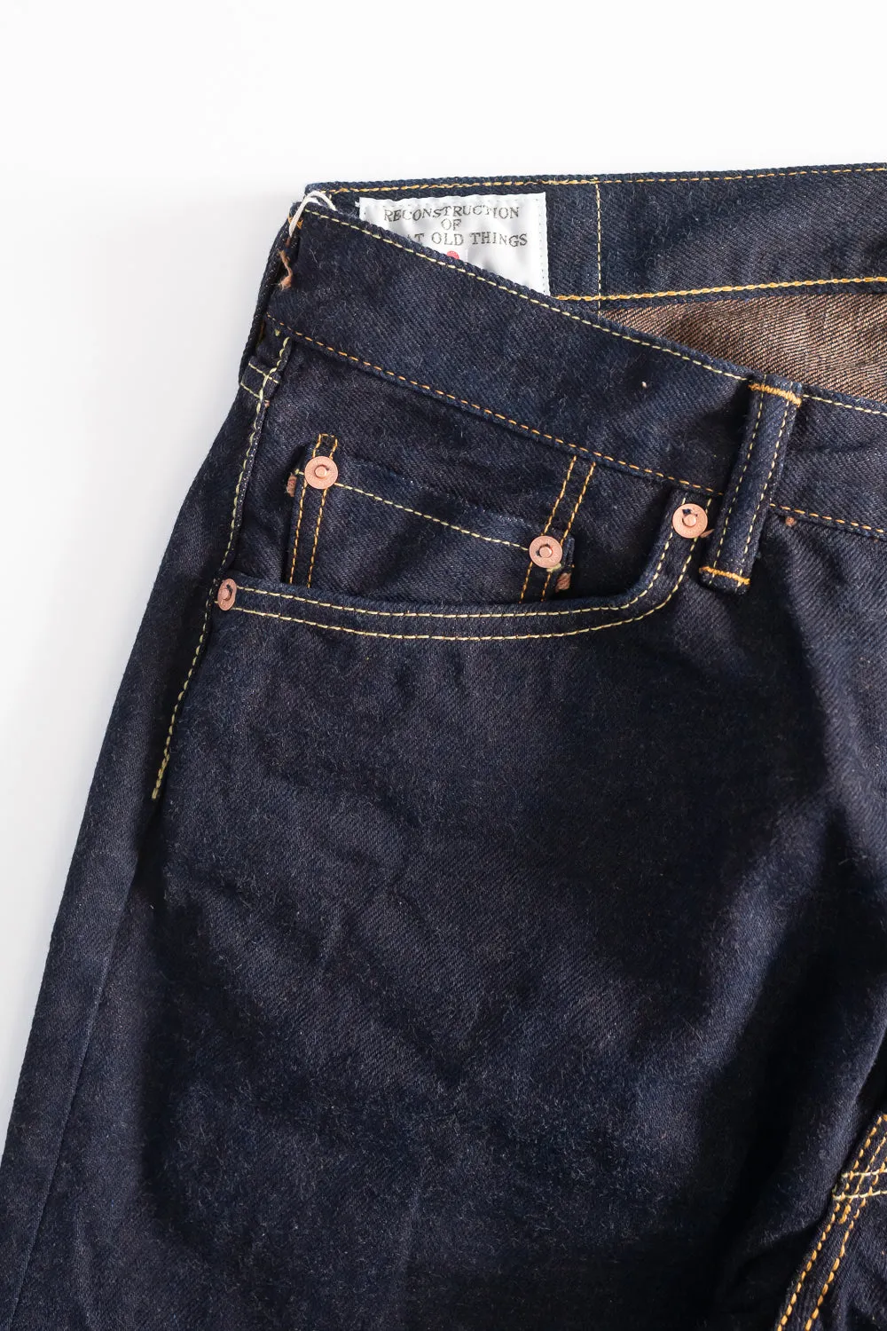 D1879S - 15oz "Natural Indigo x Kakishibu" Aishibuzome Dyed Selvedge - Regular Straight Fit