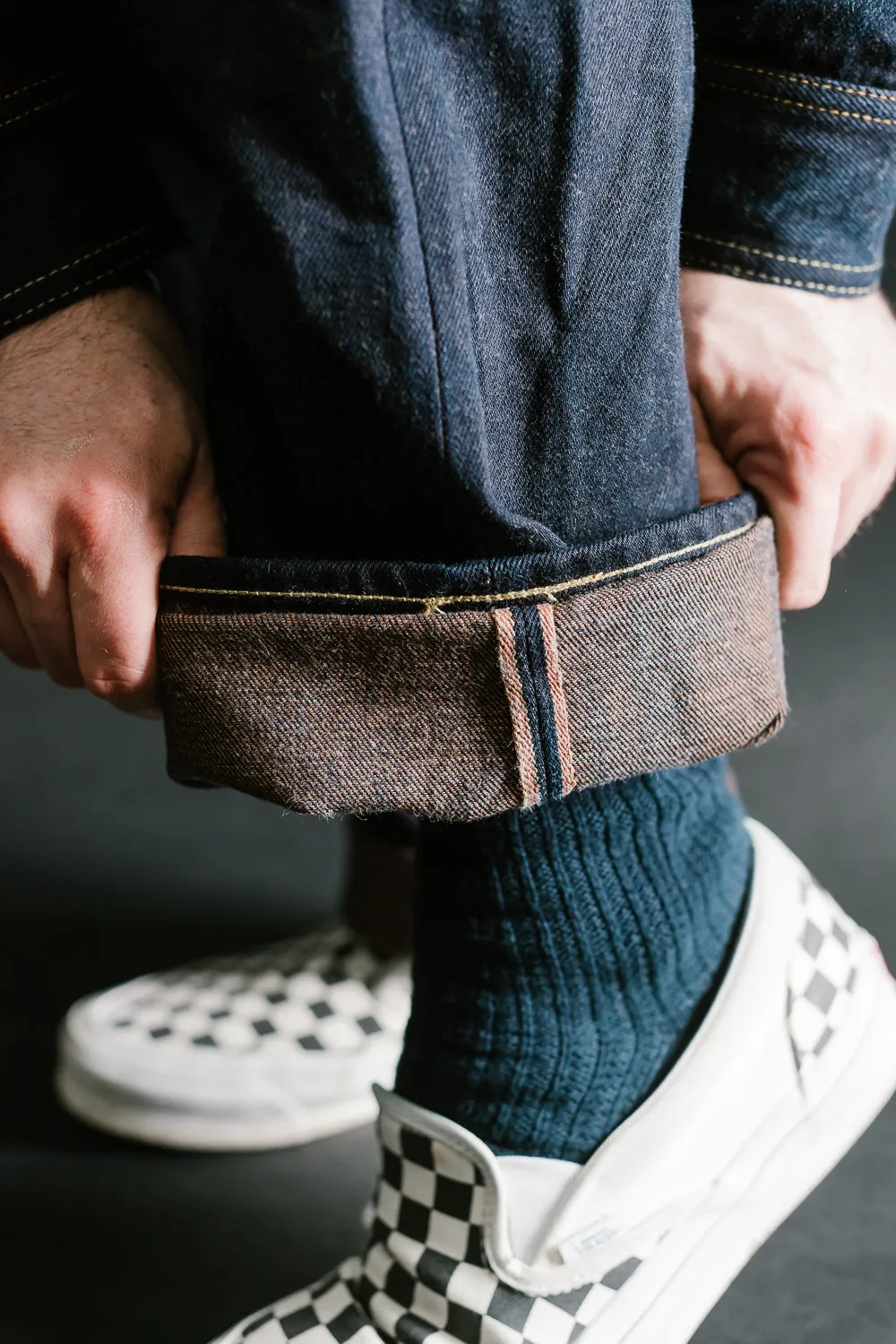 D1879S - 15oz "Natural Indigo x Kakishibu" Aishibuzome Dyed Selvedge - Regular Straight Fit