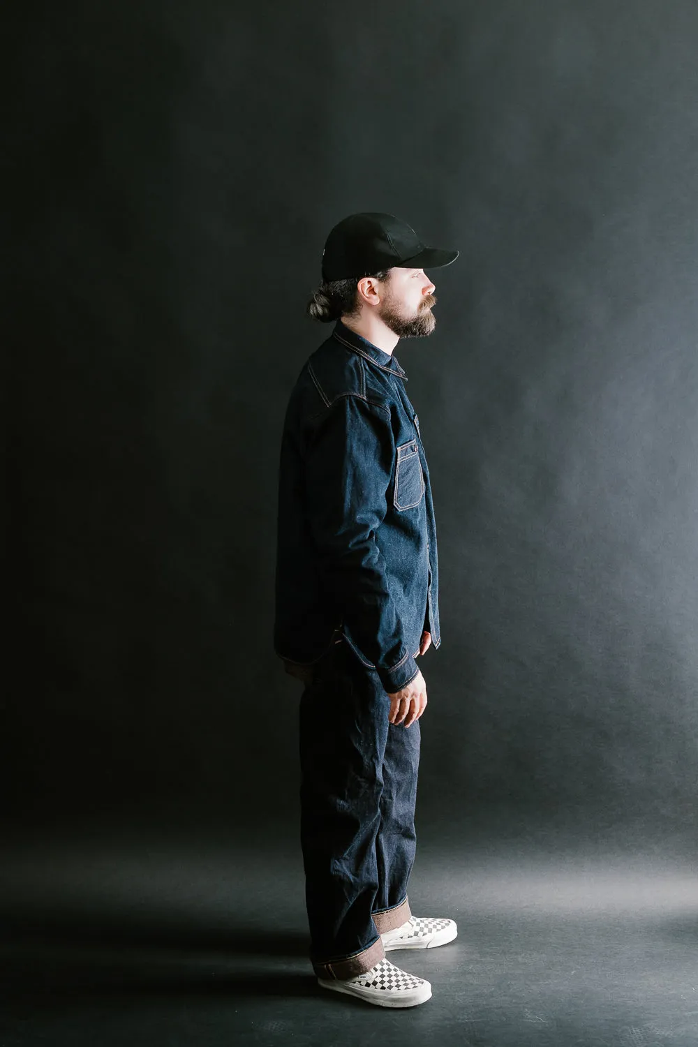 D1879S - 15oz "Natural Indigo x Kakishibu" Aishibuzome Dyed Selvedge - Regular Straight Fit