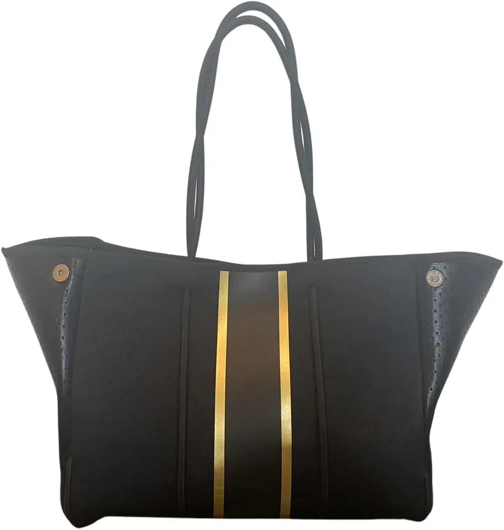 Dallas Hill Designs Large Tote Bag for Women | Neoprene Shoulder Purse | Travel, Beach, Gym Handbag | Extra Pouch