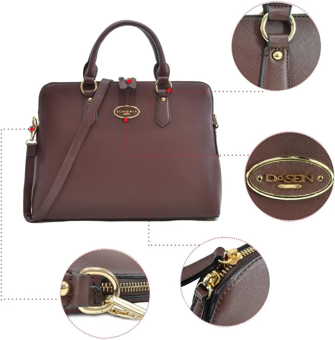 Dasein Women Two Tone Tote Colorblock Purses Handbags for Women Shoulder Work Bag