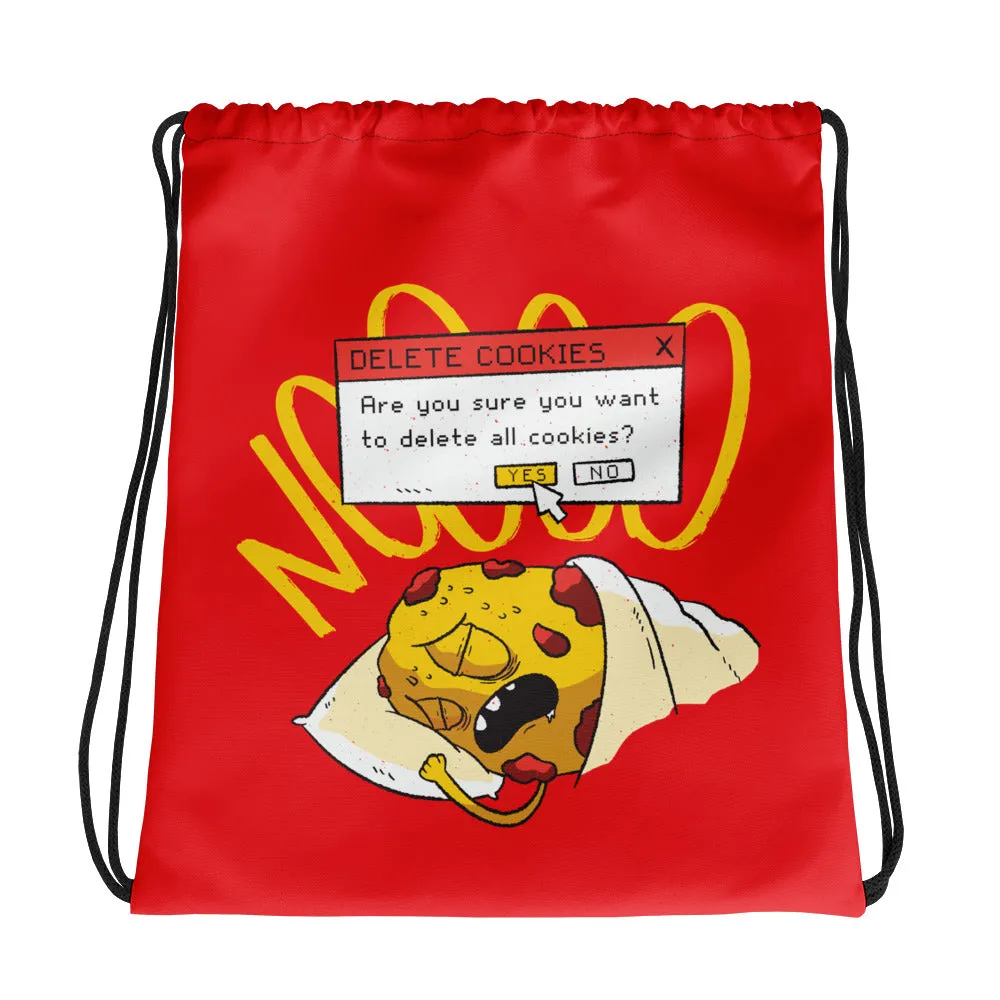 Delete All Cookies Drawstring Bag