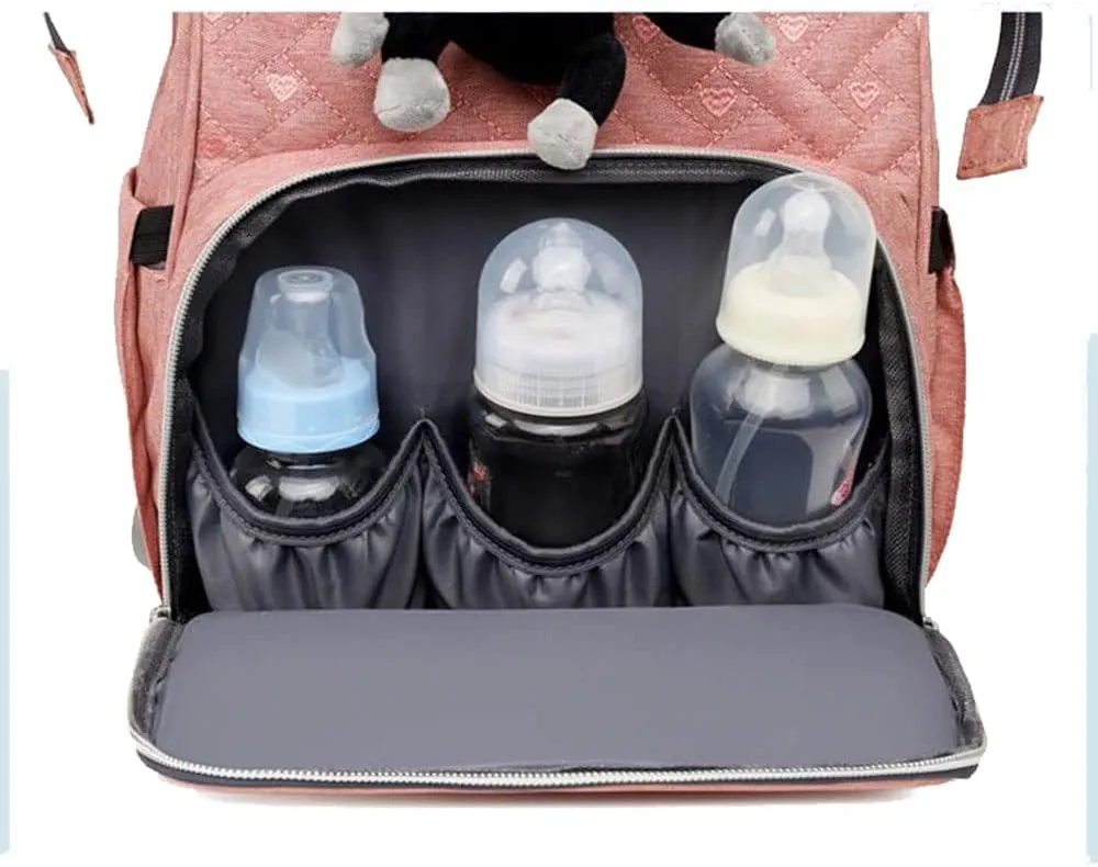 Diaper Backpack Large Diaper Bag Portable Nappy Bag Travel Baby Bag With USB Charging Port (Green)