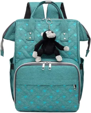 Diaper Backpack Large Diaper Bag Portable Nappy Bag Travel Baby Bag With USB Charging Port (Green)