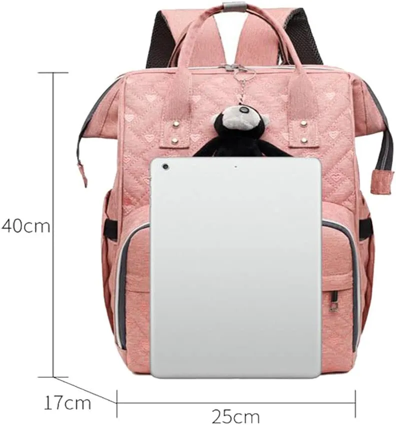 Diaper Backpack Large Diaper Bag Portable Nappy Bag Travel Baby Bag With USB Charging Port (Green)