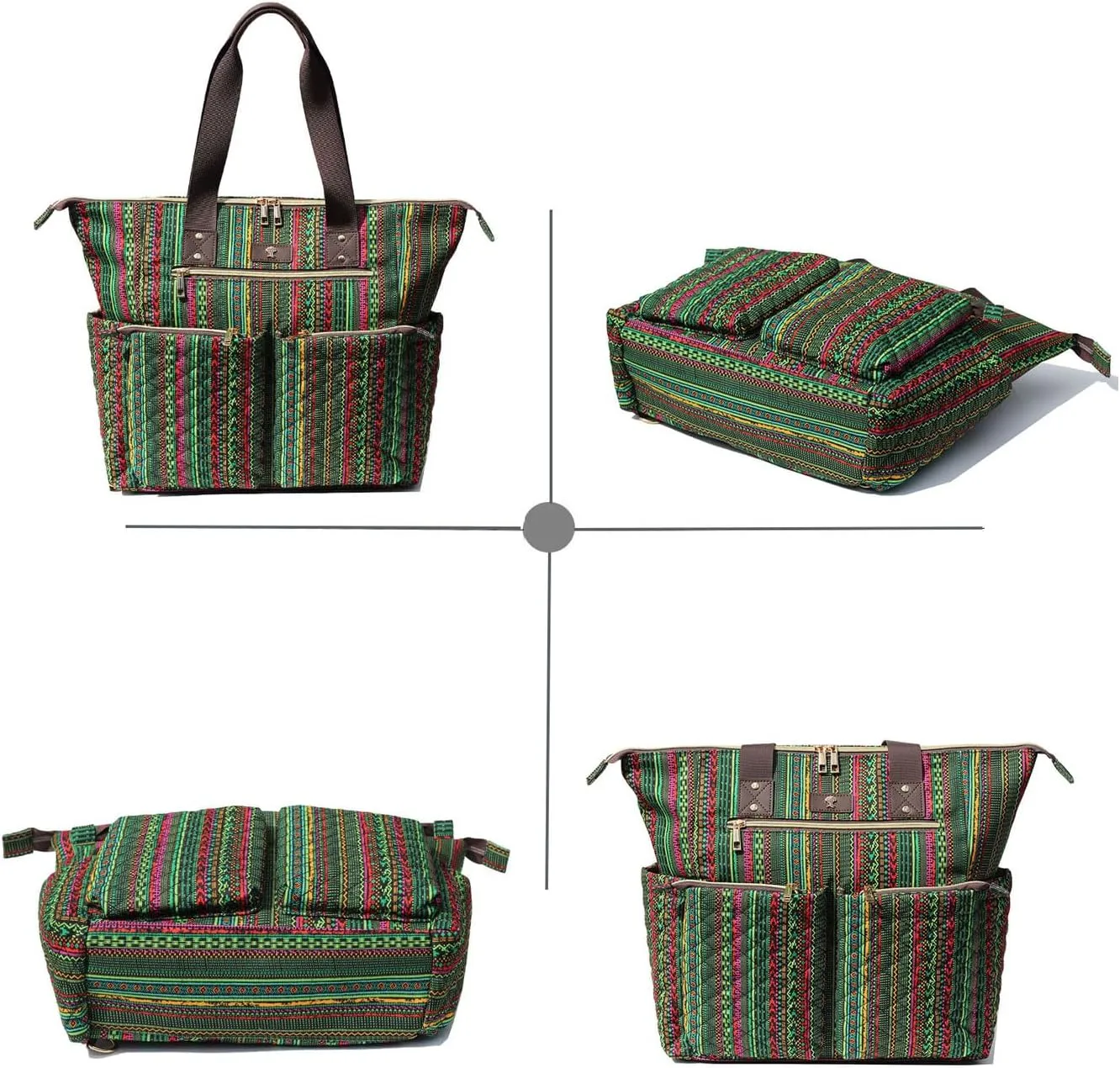Diaper Tote Bag Totepack Backpack 2 in 1 for Women Multifunctional Large Capacity with Insulated Pockets Travel