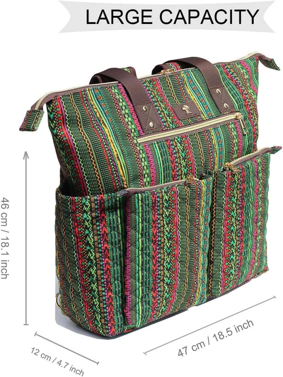 Diaper Tote Bag Totepack Backpack 2 in 1 for Women Multifunctional Large Capacity with Insulated Pockets Travel