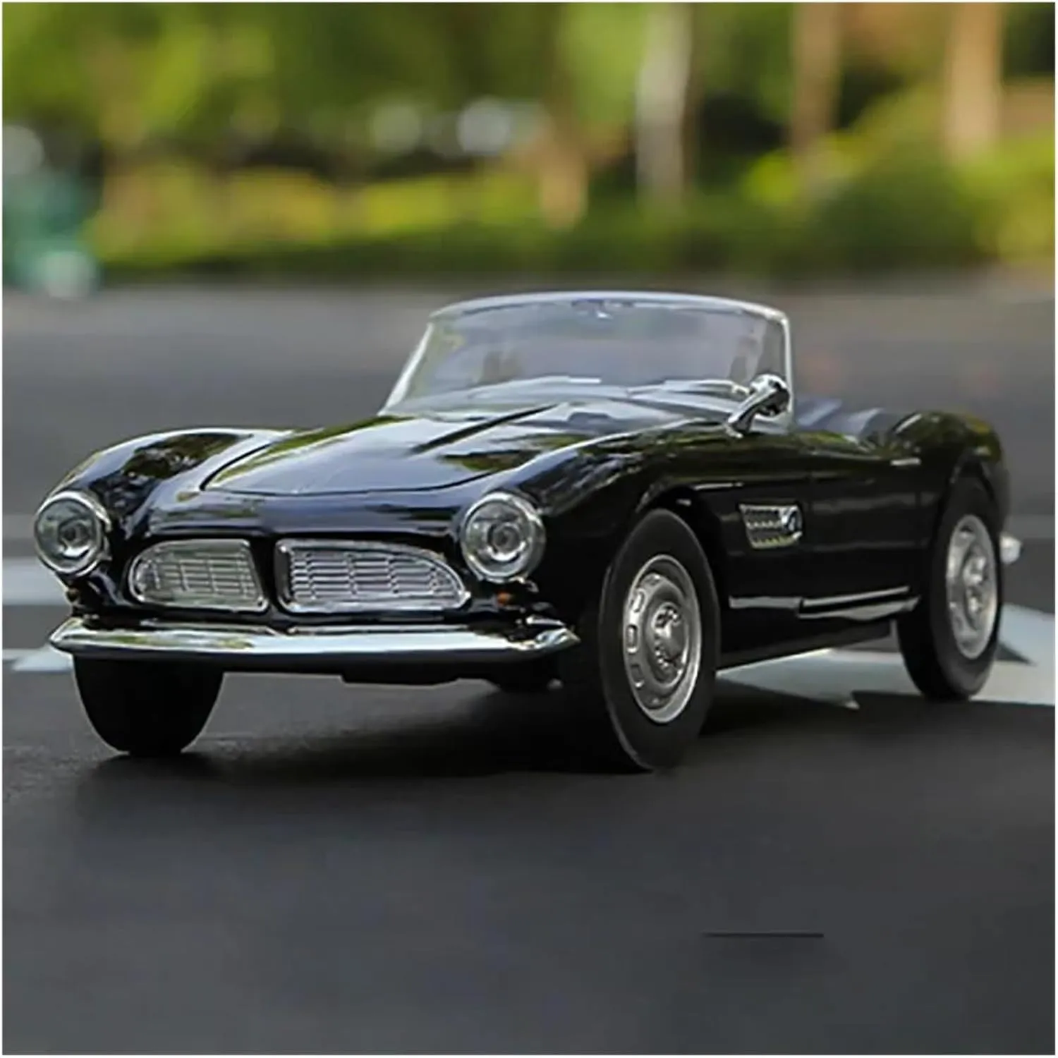 Die Cast Vehicle 1:24 for 507 1956 Classic Z Series Retro Sports Car Model Alloy Convertible Static Exquisite Car Models Mini Cars Replica(Black)