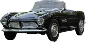 Die Cast Vehicle 1:24 for 507 1956 Classic Z Series Retro Sports Car Model Alloy Convertible Static Exquisite Car Models Mini Cars Replica(Black)