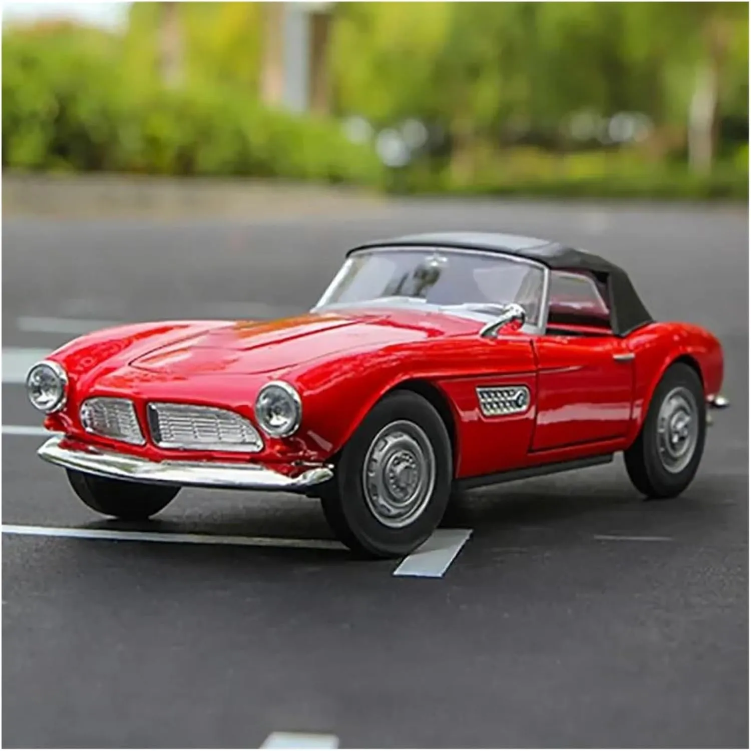 Die Cast Vehicle 1:24 for 507 1956 Classic Z Series Retro Sports Car Model Alloy Convertible Static Exquisite Car Models Mini Cars Replica(Black)