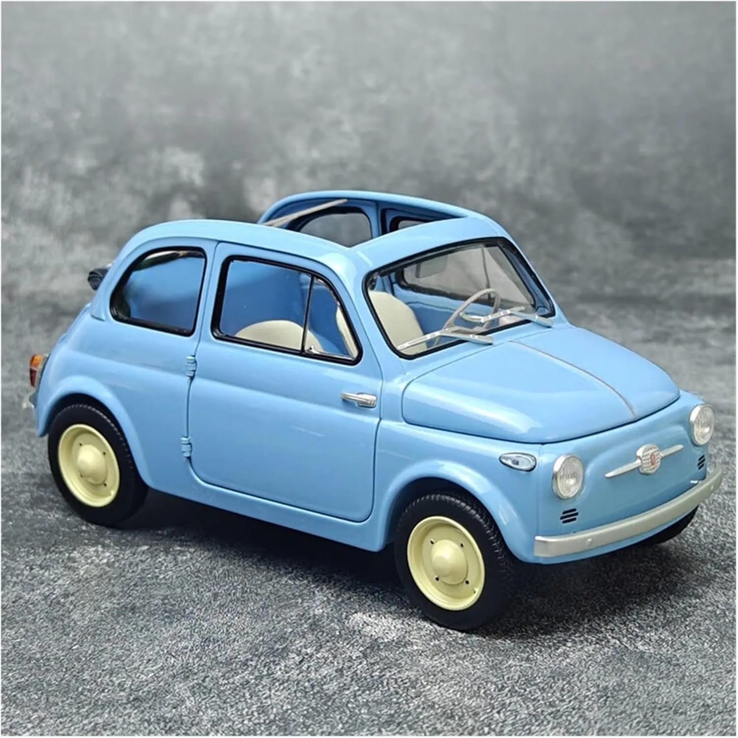 Diecast Model Car 1/18 for Fiat Nuova 500 Openable Door Vintage Classic Car Metal Model Static Display Fans Collectible Gift Toy Vehicles(Red)