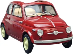 Diecast Model Car 1/18 for Fiat Nuova 500 Openable Door Vintage Classic Car Metal Model Static Display Fans Collectible Gift Toy Vehicles(Red)