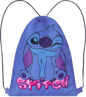 Disney Drawstring Bags, 11 x 14” Swimming Bag with Airflow Vent (Blue Stitch)