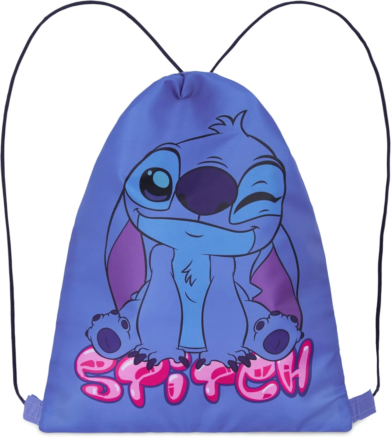 Disney Drawstring Bags, 11 x 14” Swimming Bag with Airflow Vent (Blue Stitch)