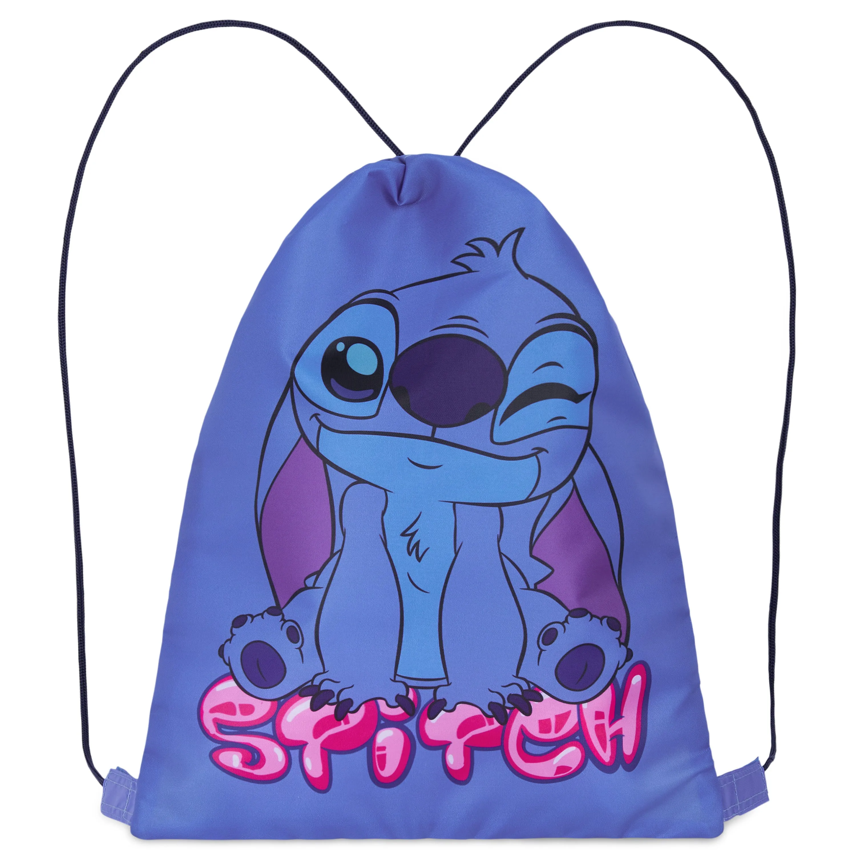 Disney Kids Drawstring Bags, 29 x 38cm Swimming Bag with Airflow Vent - Stitch