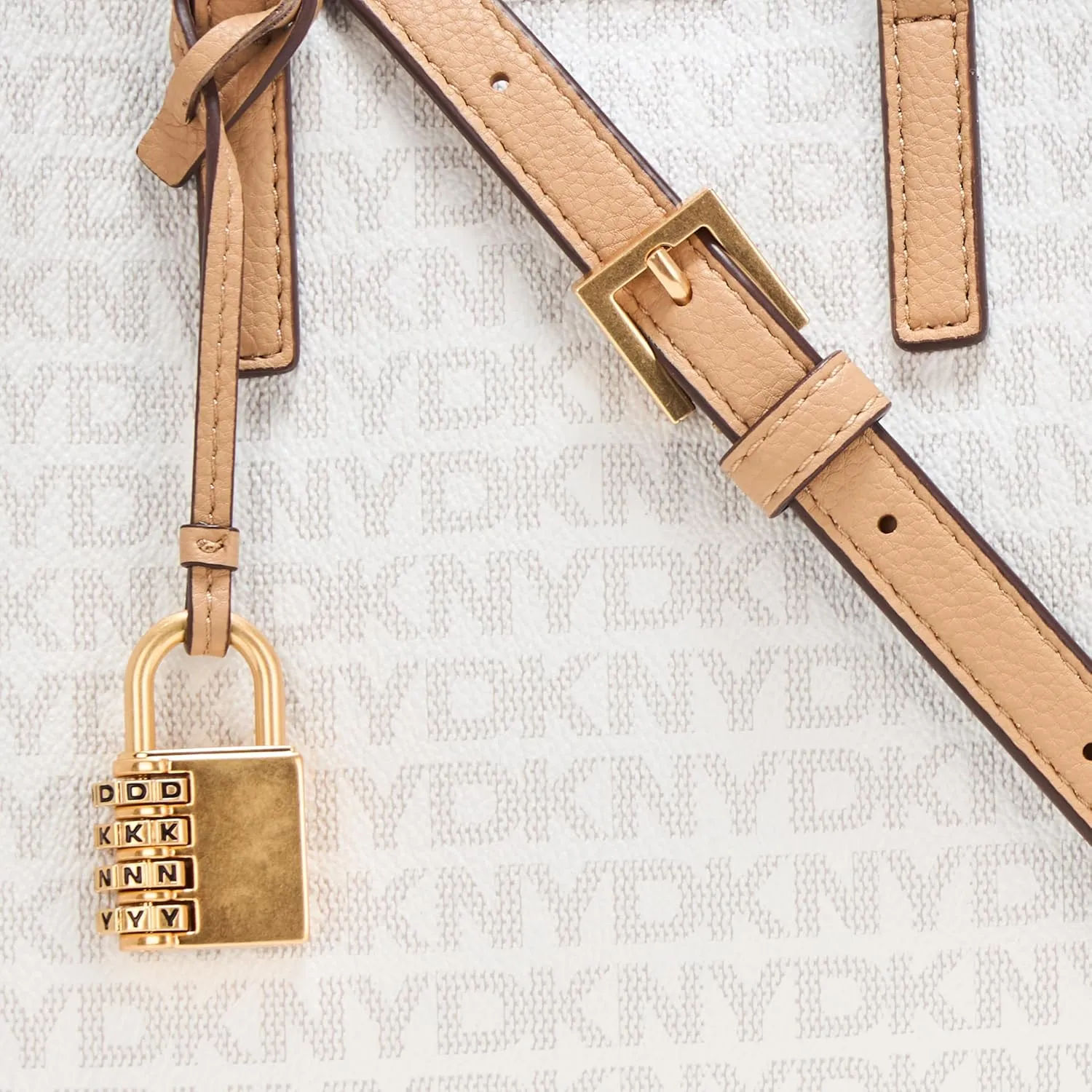 DKNY Farah Logo Crossbody Satchel with Padlock Charm