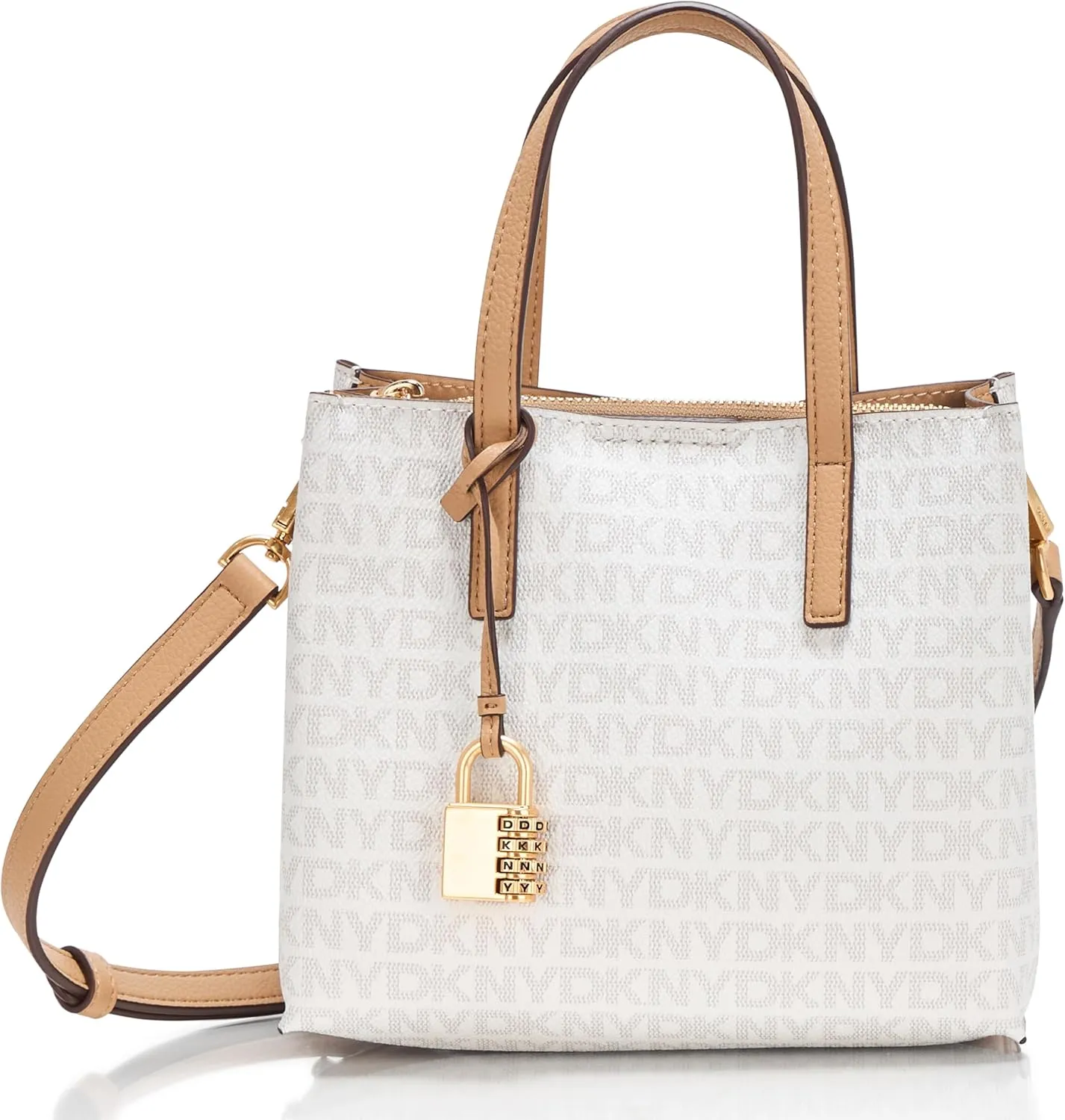 DKNY Farah Logo Crossbody Satchel with Padlock Charm