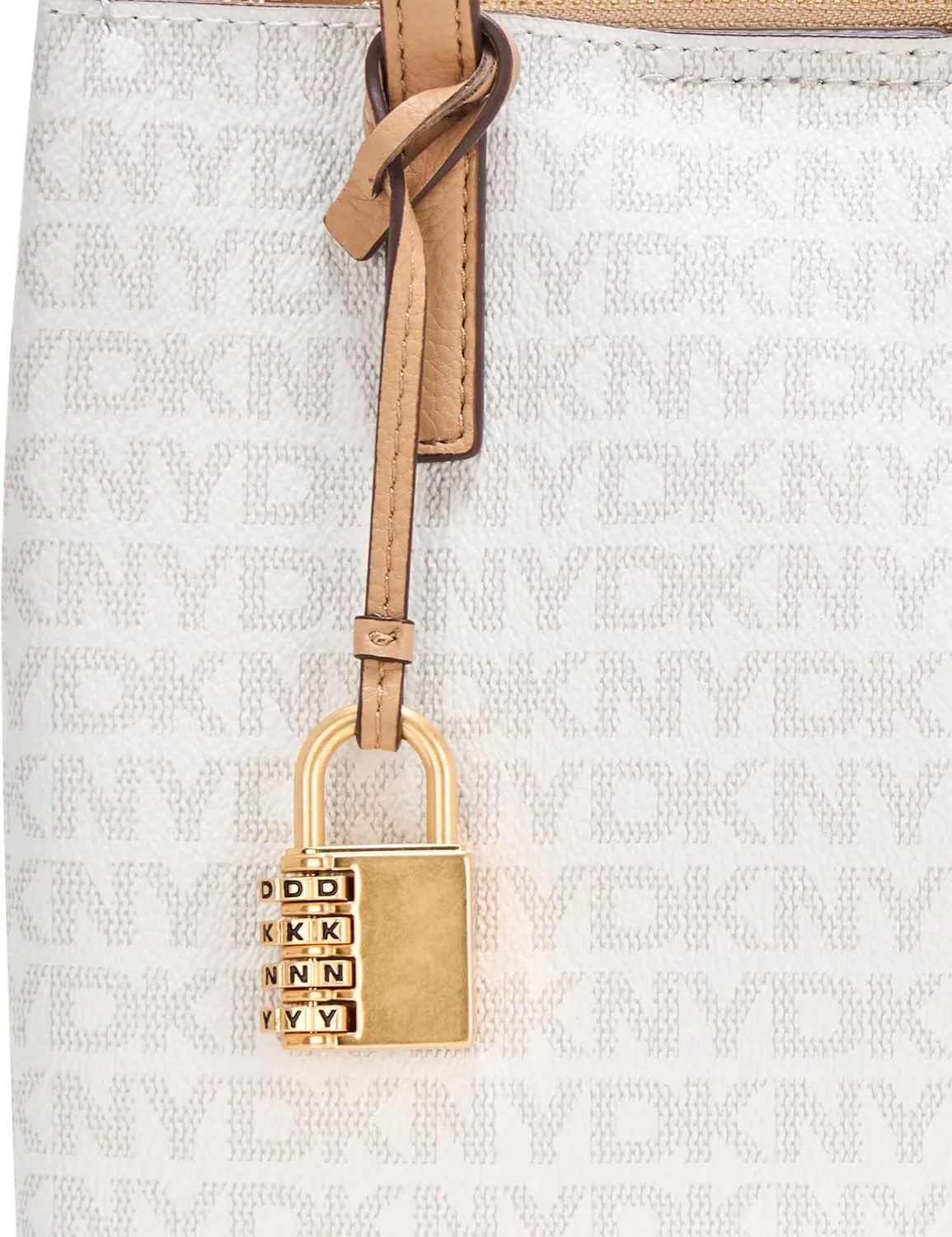 DKNY Farah Logo Crossbody Satchel with Padlock Charm