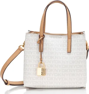 DKNY Farah Logo Crossbody Satchel with Padlock Charm