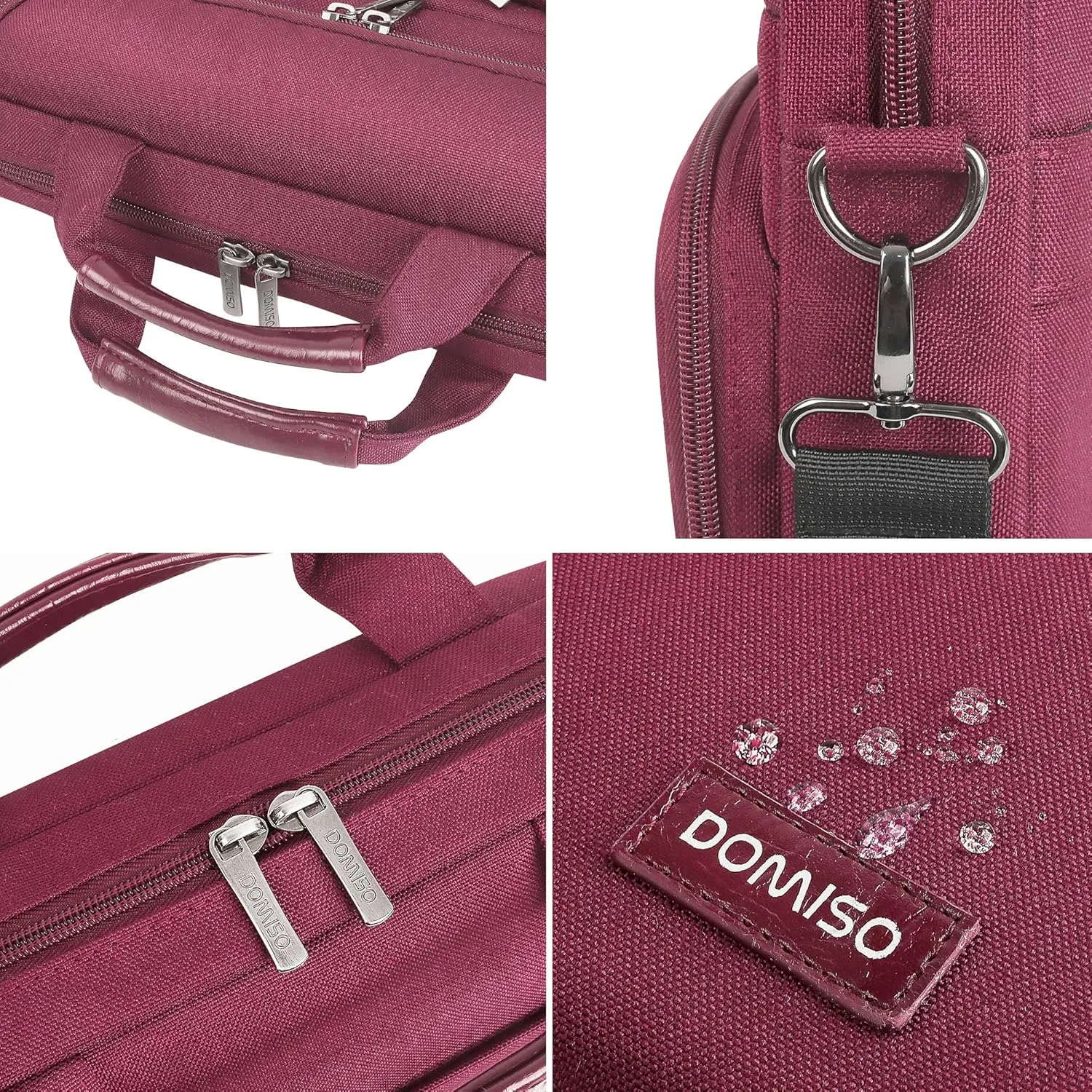 DOMISO 14 Inch Multi-Functional Laptop Sleeve Business Briefcase Waterproof Messenger Shoulder Bag for 14" Laptops/Chromebook/Ultrabook/Apple/Lenovo/HP/Dell/ASUS/Acer, Purple