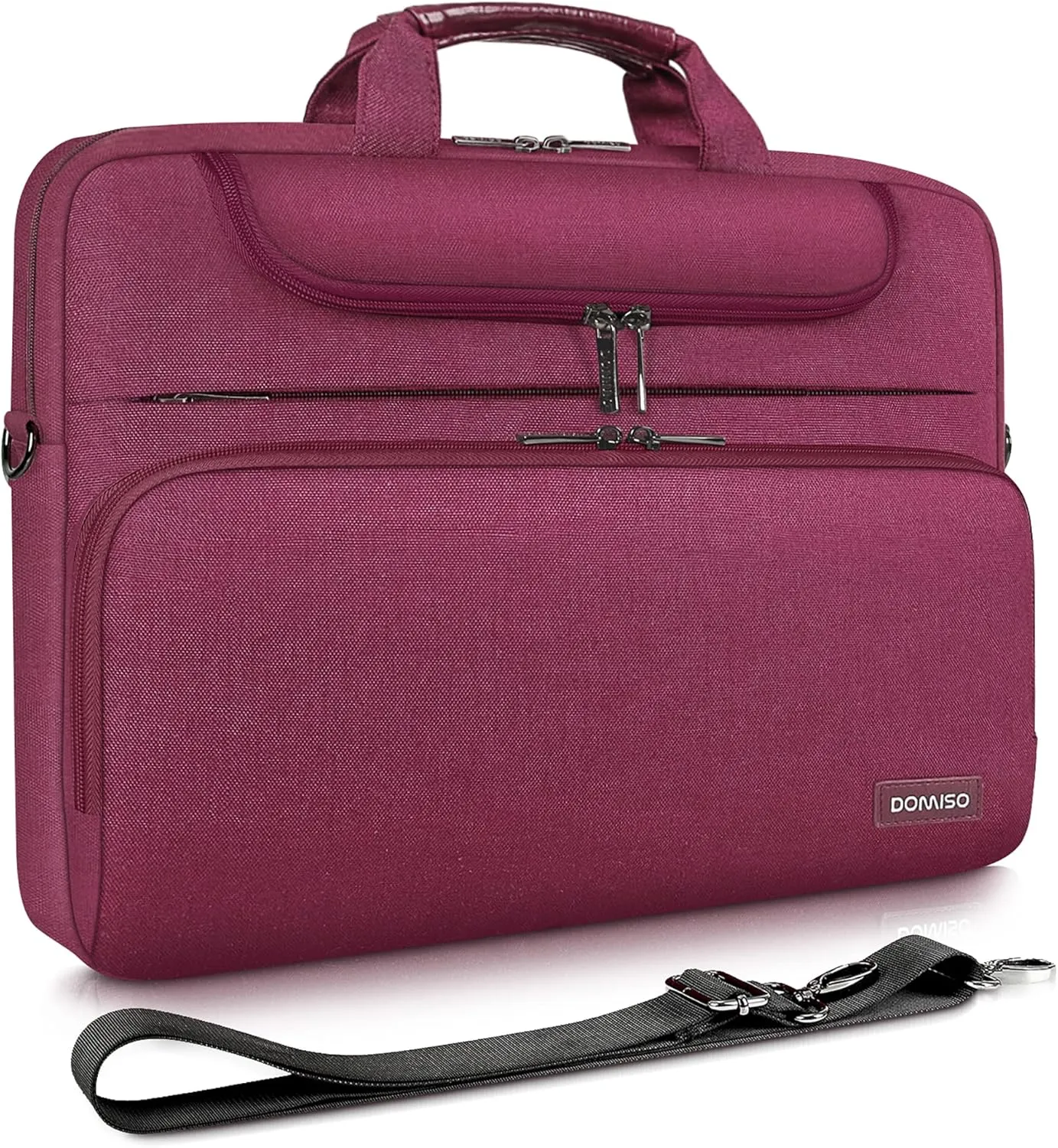 DOMISO 14 Inch Multi-Functional Laptop Sleeve Business Briefcase Waterproof Messenger Shoulder Bag for 14" Laptops/Chromebook/Ultrabook/Apple/Lenovo/HP/Dell/ASUS/Acer, Purple