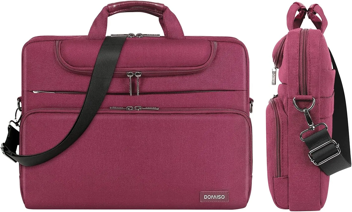 DOMISO 14 Inch Multi-Functional Laptop Sleeve Business Briefcase Waterproof Messenger Shoulder Bag for 14" Laptops/Chromebook/Ultrabook/Apple/Lenovo/HP/Dell/ASUS/Acer, Purple