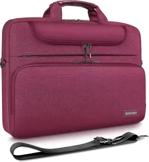DOMISO 14 Inch Multi-Functional Laptop Sleeve Business Briefcase Waterproof Messenger Shoulder Bag for 14" Laptops/Chromebook/Ultrabook/Apple/Lenovo/HP/Dell/ASUS/Acer, Purple