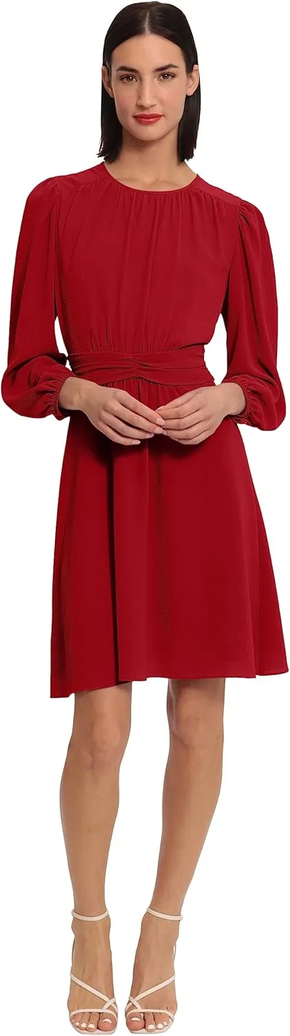 Donna Morgan Women's Long Sleeve Twist Waist Dress