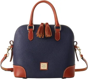 Dooney & Bourke Handbag, Pebble Grain Domed Satchel - Midnight Blue