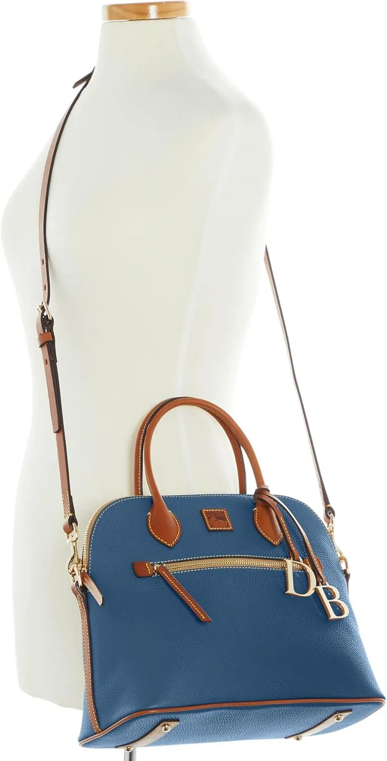 Dooney & Bourke Satchel Bags for Women, Pebble Grain Leather Domed Satchel Handbag with Optional Crossbody Bag Strap