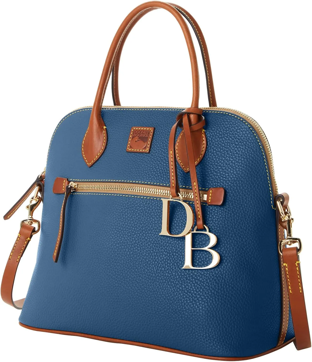 Dooney & Bourke Satchel Bags for Women, Pebble Grain Leather Domed Satchel Handbag with Optional Crossbody Bag Strap