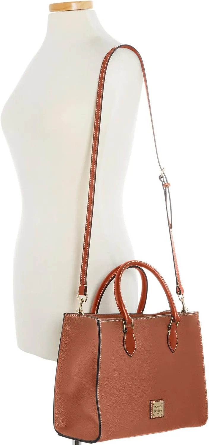 Dooney & Bourke Women's Janine Satchel in Pebble Grain Leather, Large Handbag with Adjustable & Detachable Shoulder Strap
