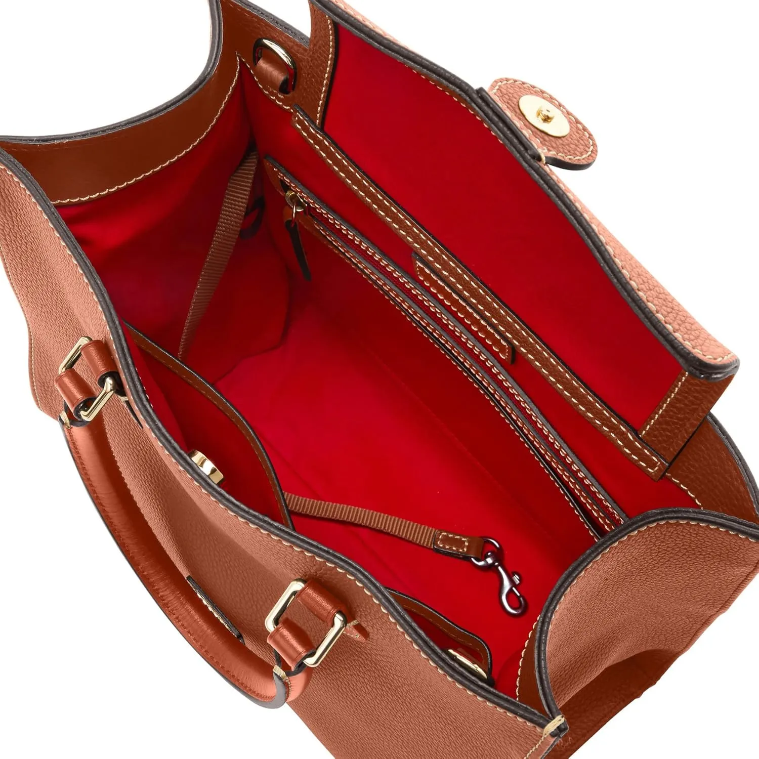 Dooney & Bourke Women's Janine Satchel in Pebble Grain Leather, Large Handbag with Adjustable & Detachable Shoulder Strap