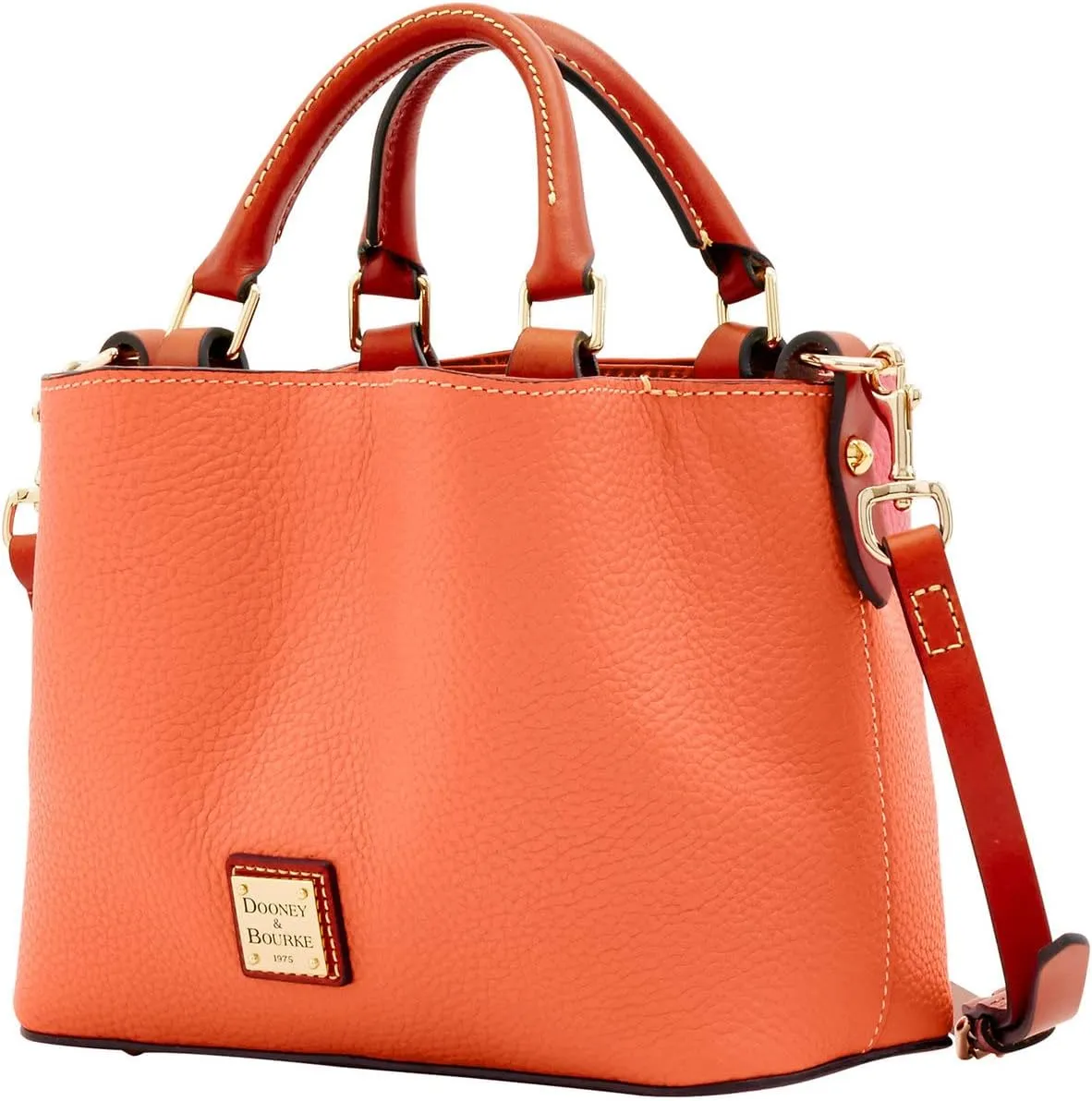 Dooney & Bourke Women's Mini Barlow Satchel in Pebble Grain Leather, Small Handbag with Adjustable, Detachable Shoulder Strap