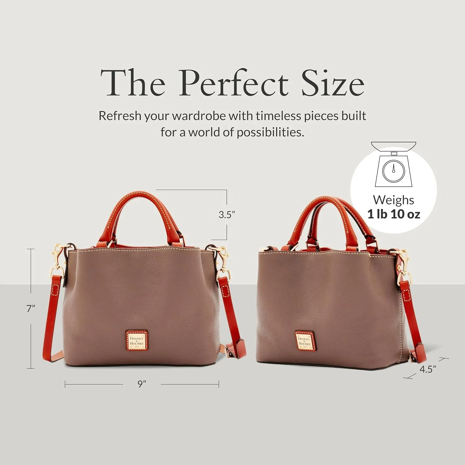 Dooney & Bourke Women's Mini Barlow Satchel in Pebble Grain Leather, Small Handbag with Adjustable, Detachable Shoulder Strap