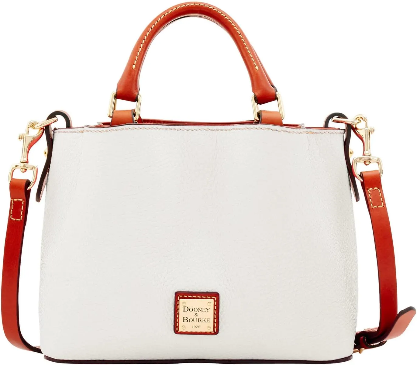 Dooney & Bourke Women's Mini Barlow Satchel in Pebble Grain Leather, Small Handbag with Adjustable, Detachable Shoulder Strap