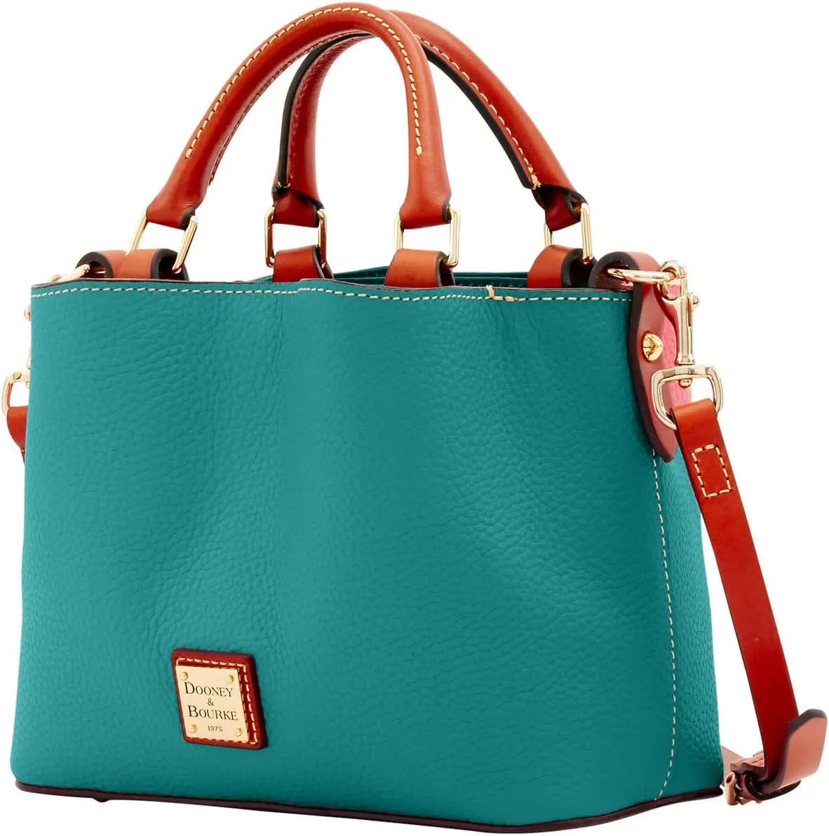 Dooney & Bourke Women's Mini Barlow Satchel in Pebble Grain Leather, Small Handbag with Adjustable, Detachable Shoulder Strap