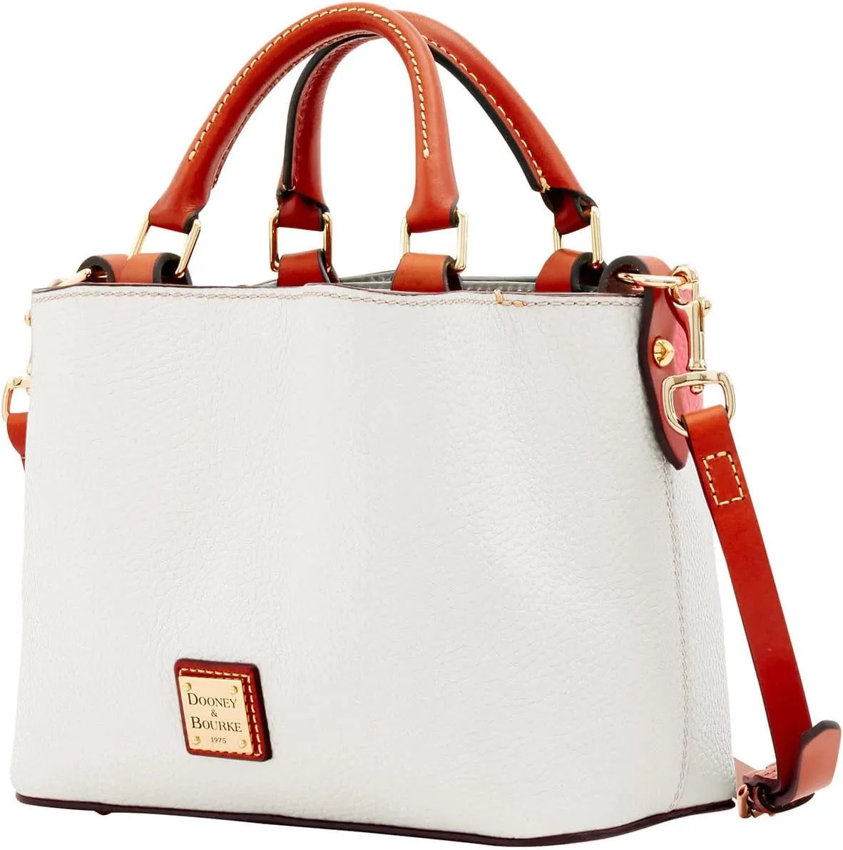 Dooney & Bourke Women's Mini Barlow Satchel in Pebble Grain Leather, Small Handbag with Adjustable, Detachable Shoulder Strap