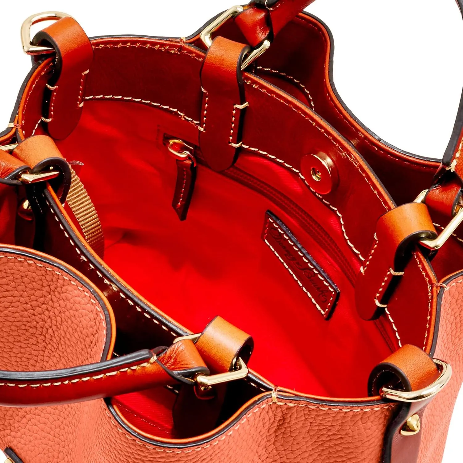 Dooney & Bourke Women's Mini Barlow Satchel in Pebble Grain Leather, Small Handbag with Adjustable, Detachable Shoulder Strap