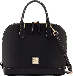 Dooney & Bourke Women's Zip Zip Satchel in Pebble Grain Leather, Large Handbag with Adjustable & Detachable Shoulder Strap