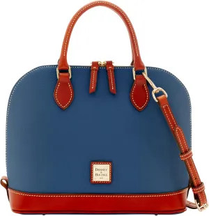 Dooney & Bourke Women's Zip Zip Satchel in Pebble Grain Leather, Large Handbag with Adjustable & Detachable Shoulder Strap