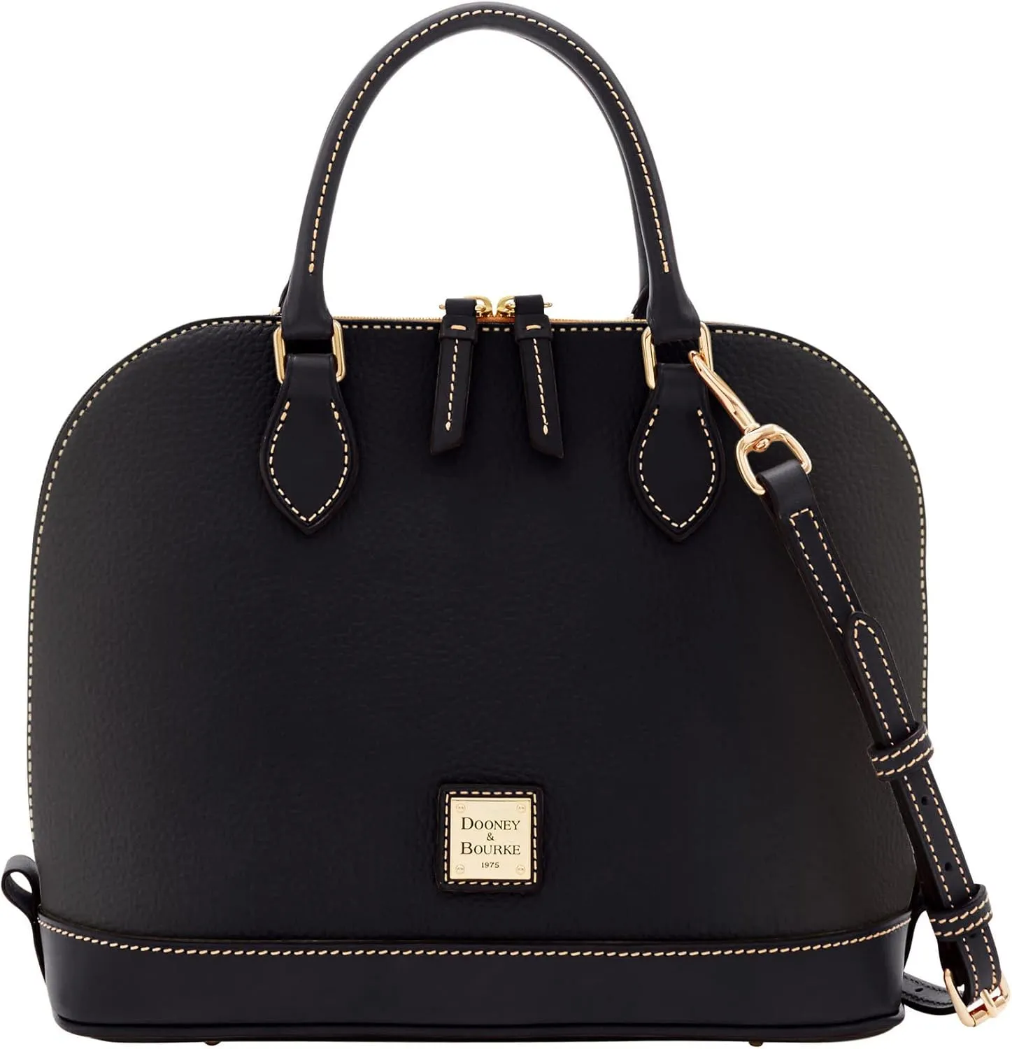 Dooney & Bourke Women's Zip Zip Satchel in Pebble Grain Leather, Large Handbag with Adjustable & Detachable Shoulder Strap
