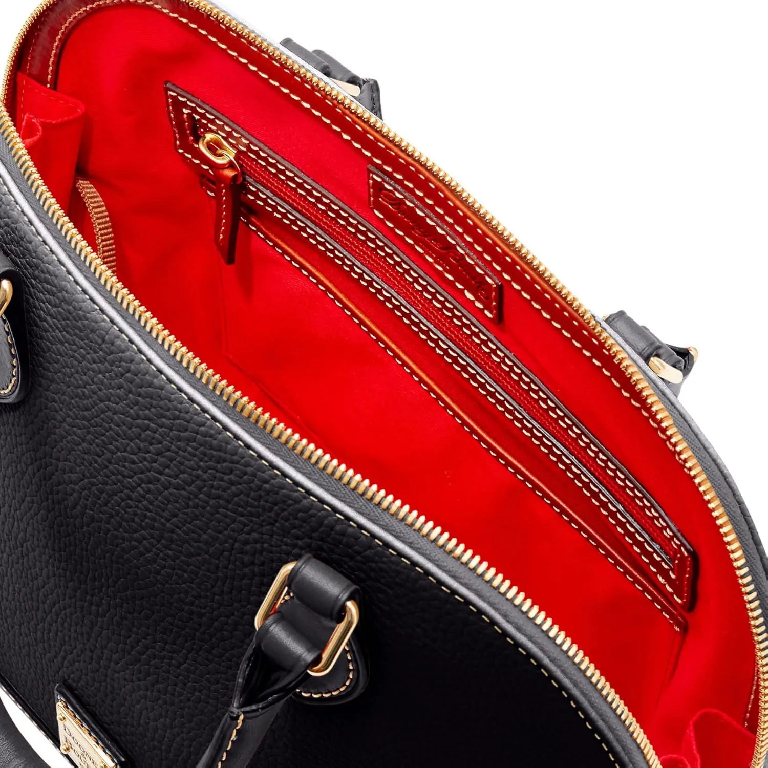 Dooney & Bourke Women's Zip Zip Satchel in Pebble Grain Leather, Large Handbag with Adjustable & Detachable Shoulder Strap