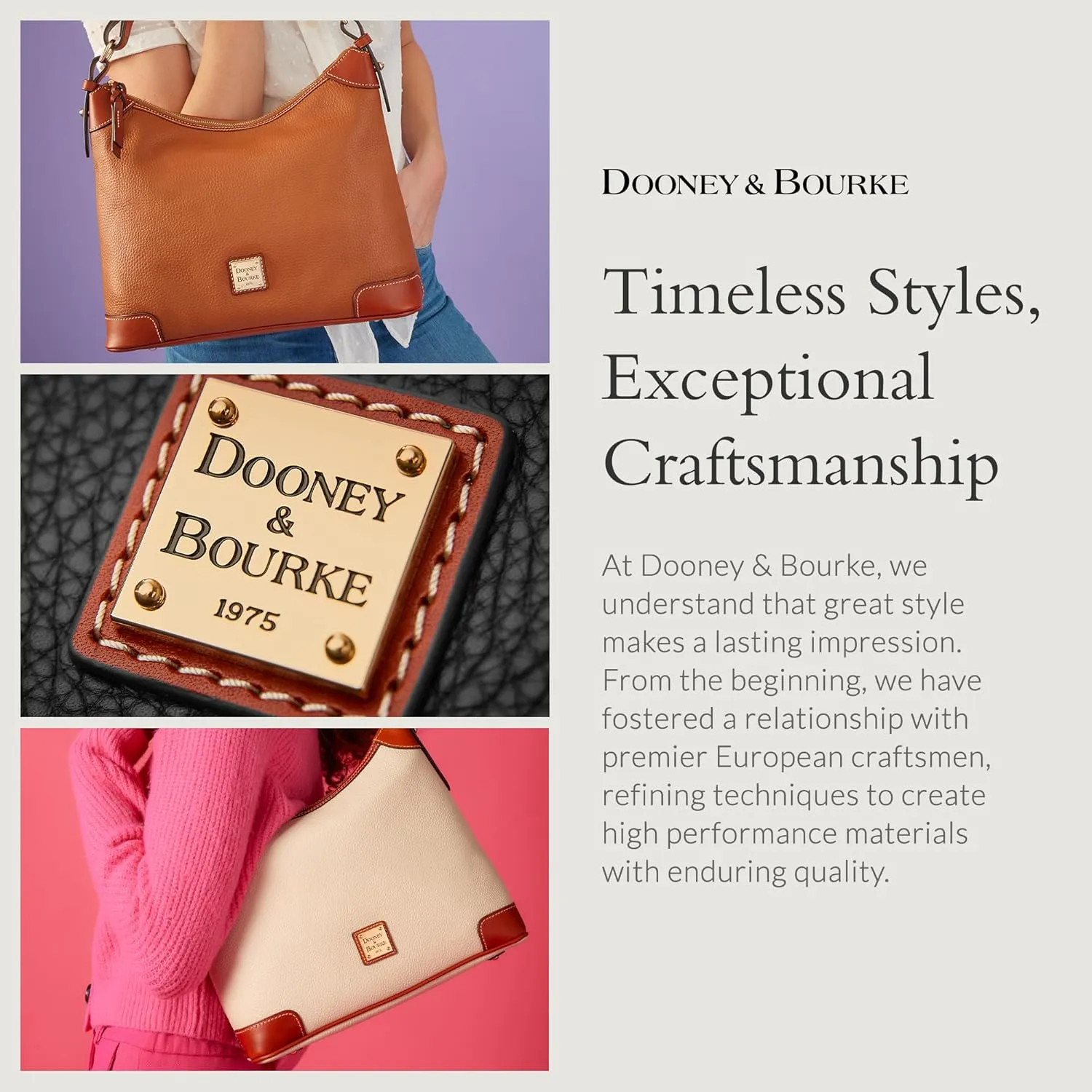 Dooney & Bourke Women's Zip Zip Satchel in Pebble Grain Leather, Large Handbag with Adjustable & Detachable Shoulder Strap